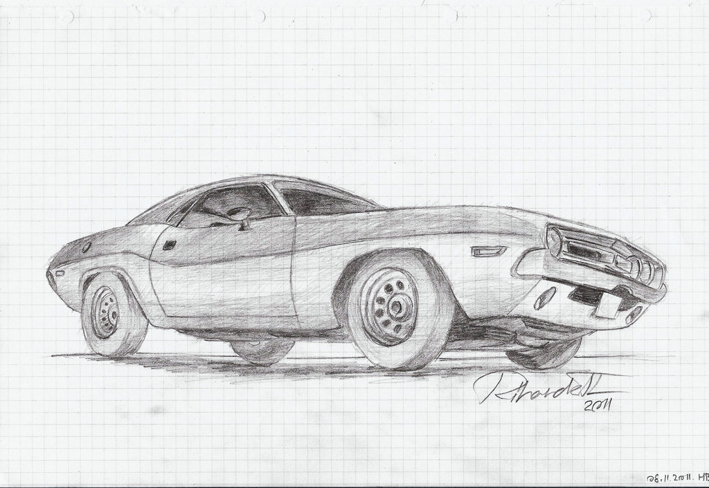 1024x706 The Challenger By Ultimatert - Dodge Challenger Sketch
