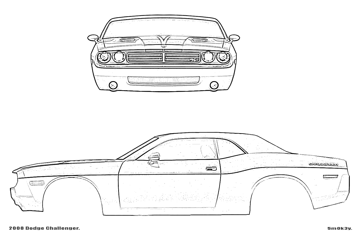 Как нарисовать dodge challenger