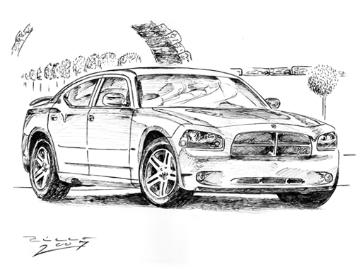 Dodge Charger Sketch at PaintingValley.com | Explore collection of ...