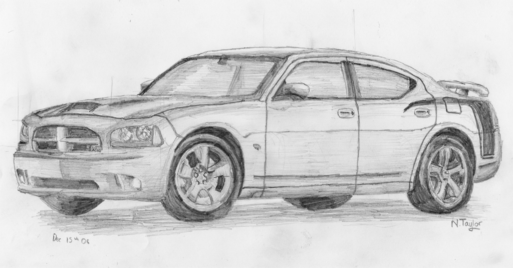 Dodge Charger Sketch at PaintingValley.com | Explore collection of ...