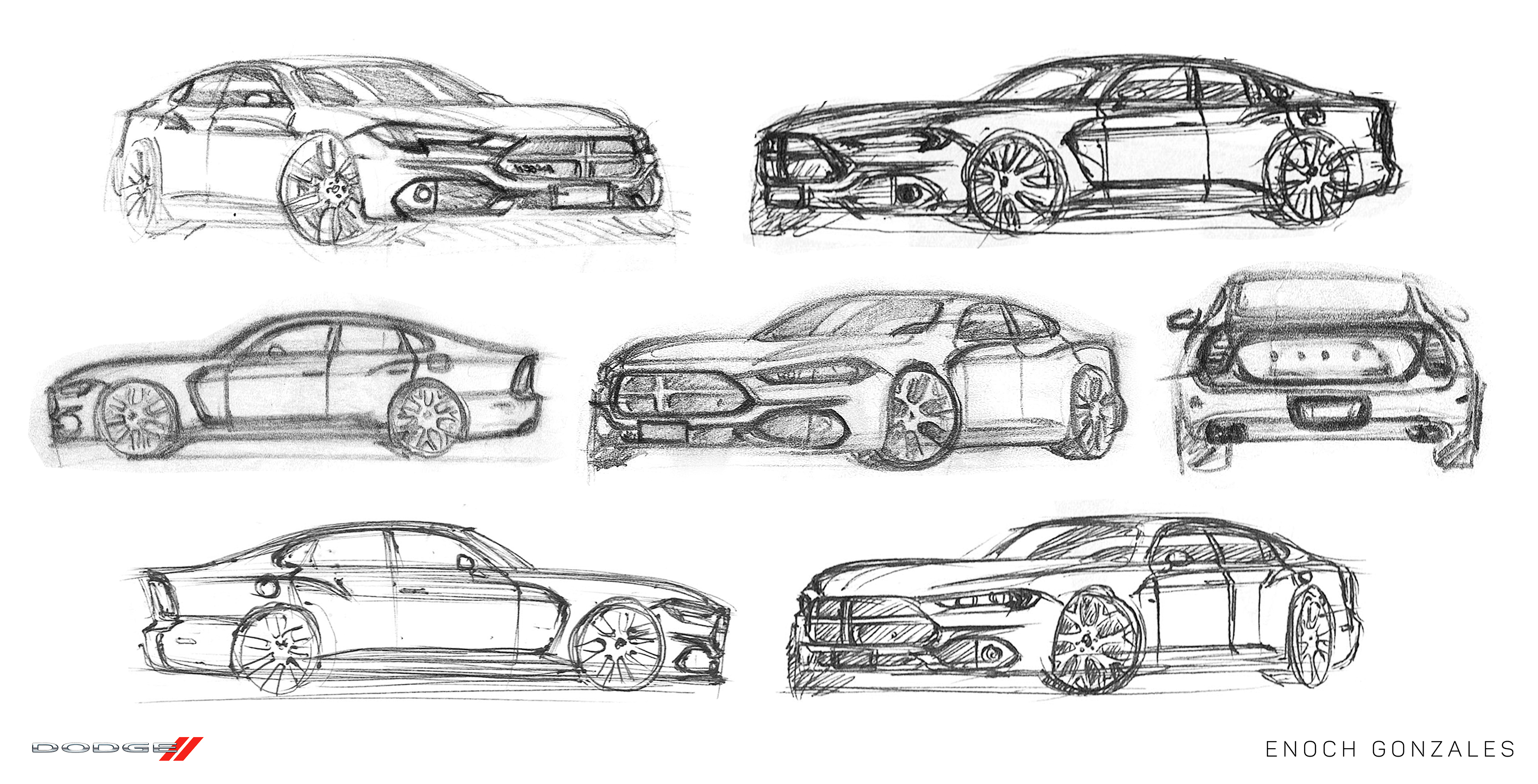 3307x1687 2019 Dodge Charger Enoch Gonzales Sketch - Dodge Charger Sketch