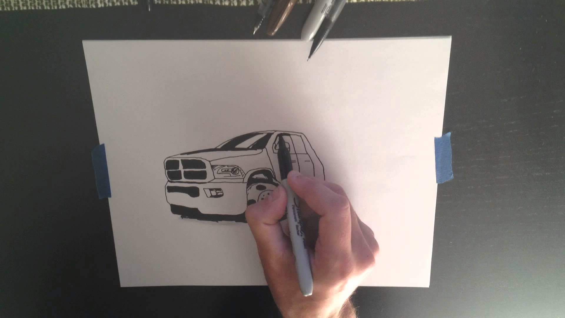 1920x1080 Dodge Ram, Time Lapse Drawing - Dodge Ram Sketch