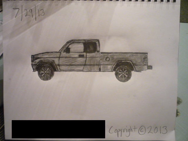 640x480 Sketch Of My Johnny Lightning 1996 Dodge Ram 1500 By Masterpeace23 - Dodge Ram Sketch