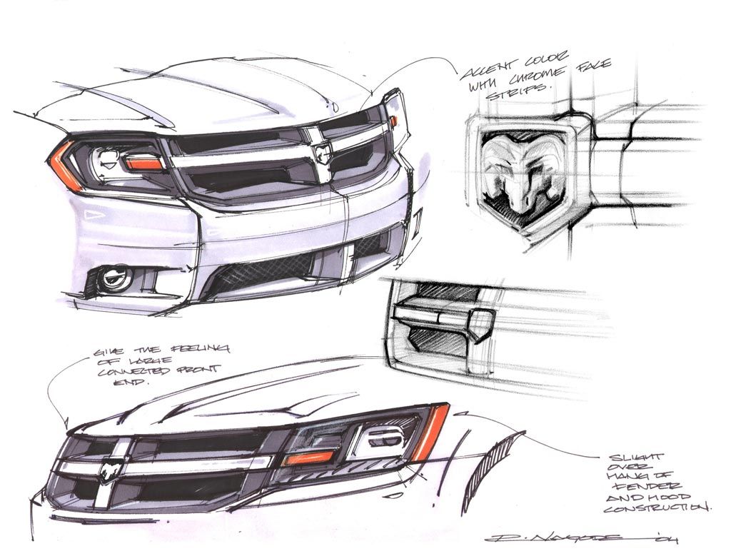 1024x779 Dodge Avenger Front End Sketches Concept Cars Automotive - Dodge Sketch