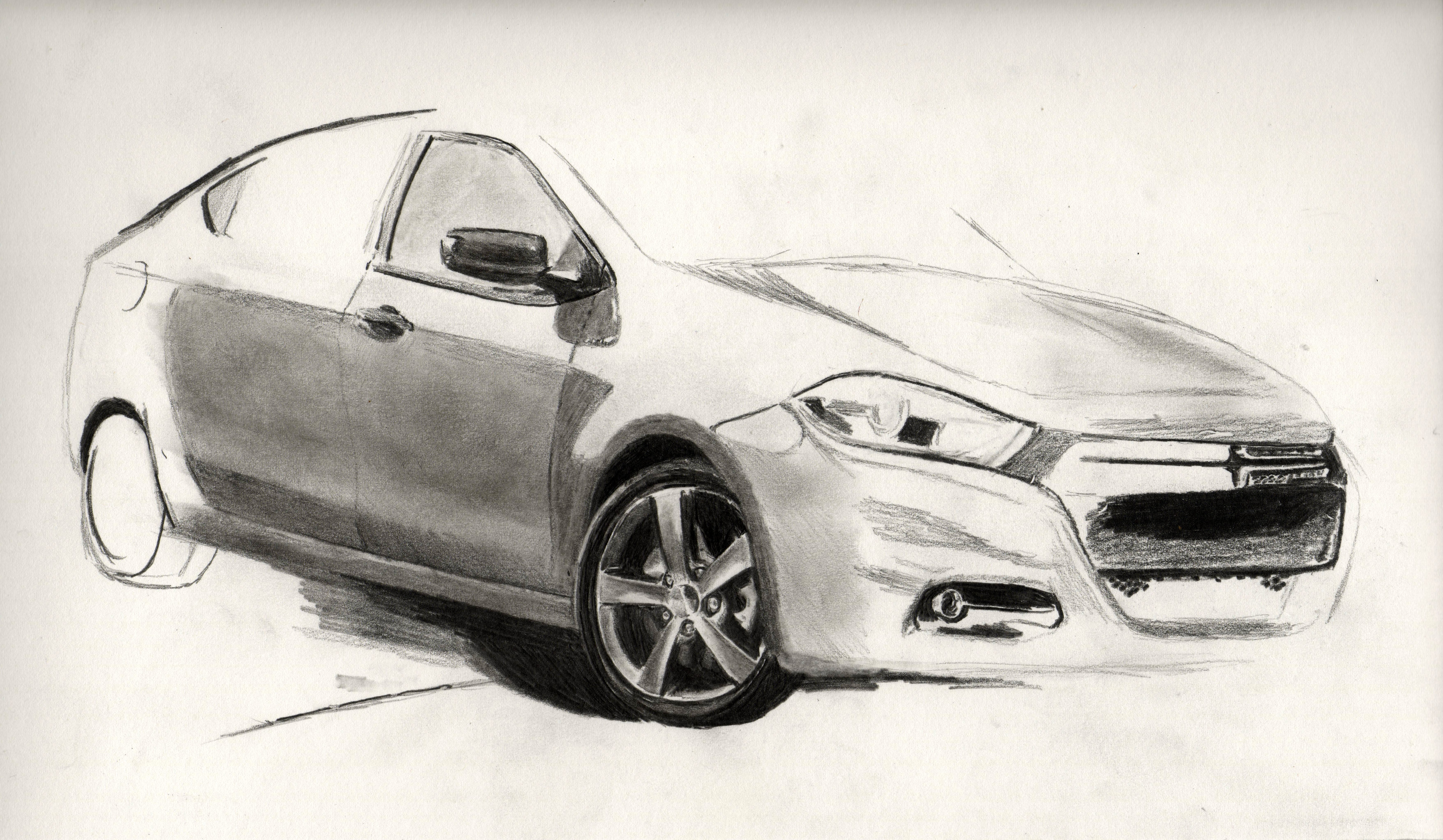 7019x4087 Dodge Dart Contest Drawing Artmkc - Dodge Sketch