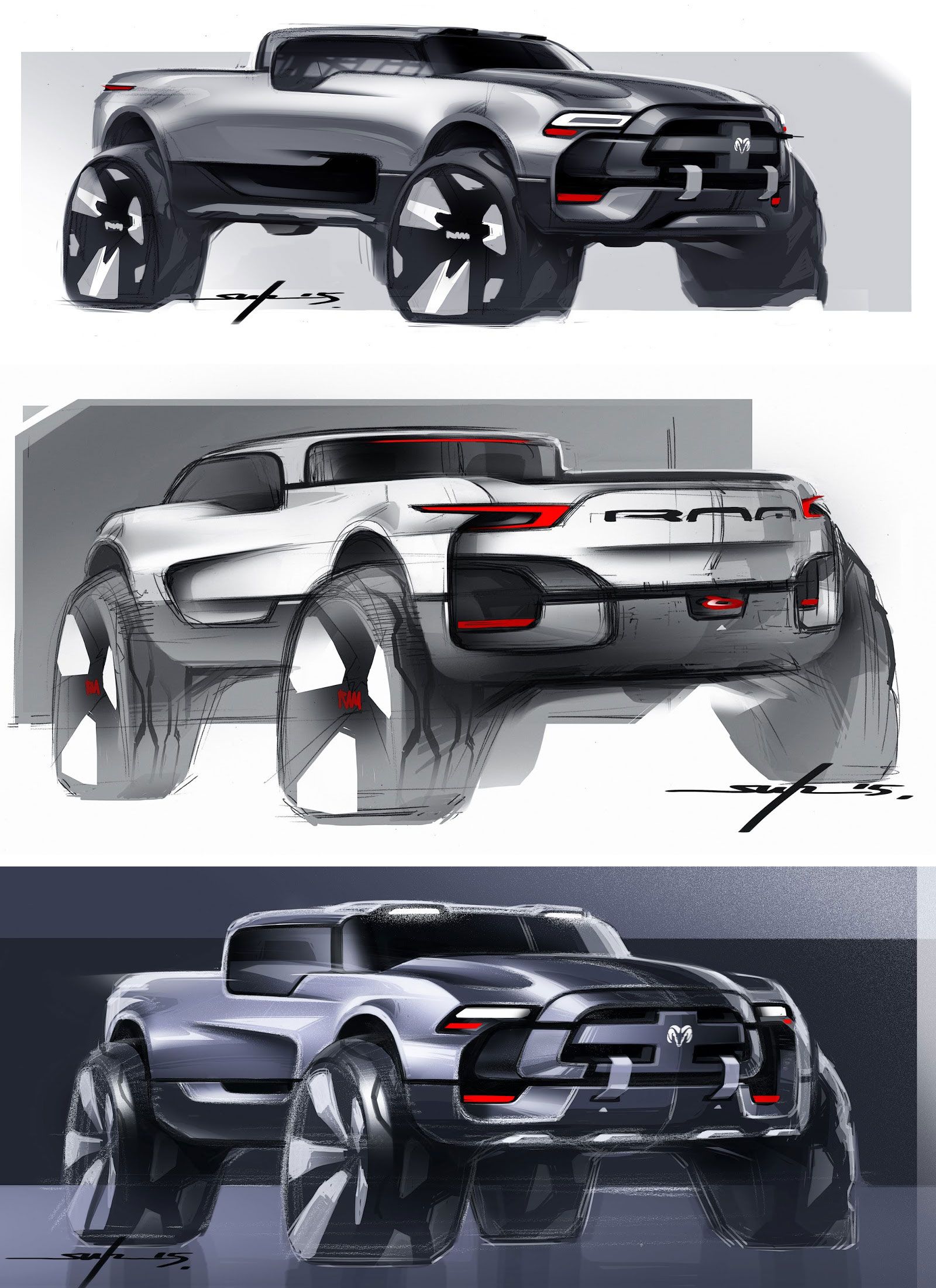 1600x2200 Dodge Ram Concept Design Sketches By Young Joon Suh Hitech In - Dodge Sketch