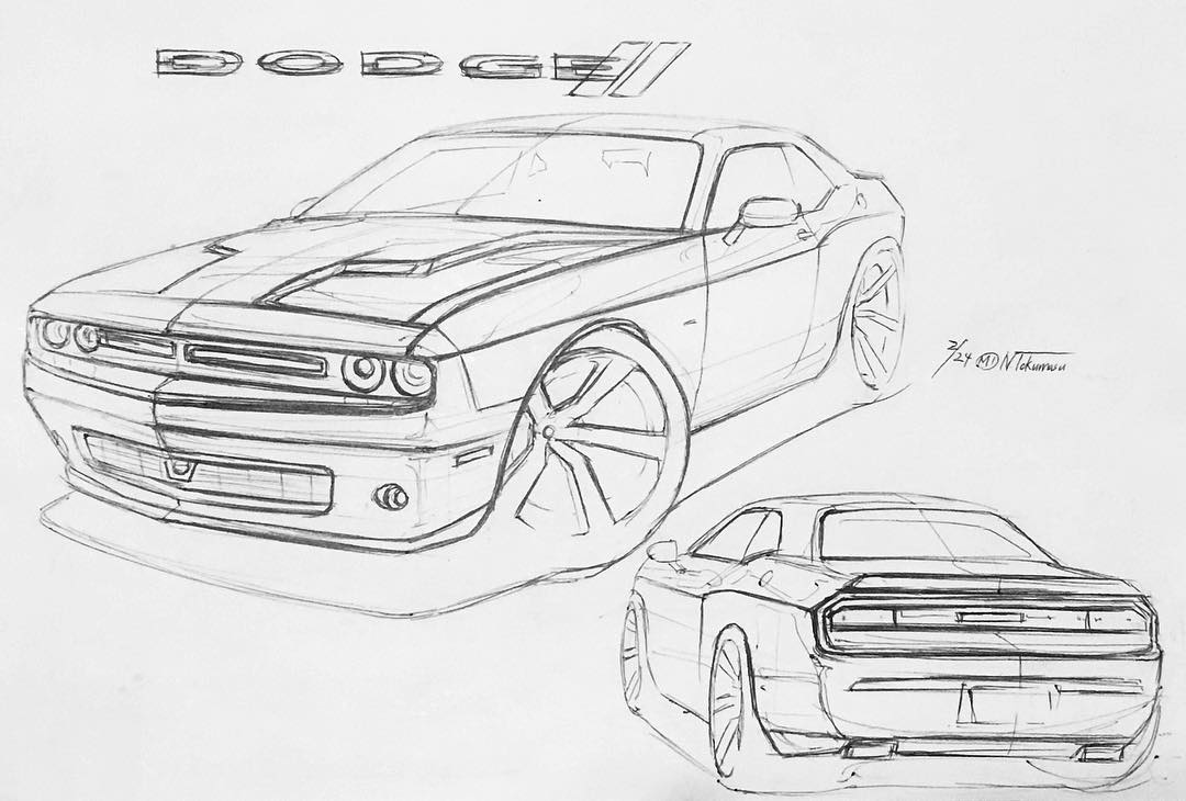 1080x730 Dodge Challenger - Dodge Sketch
