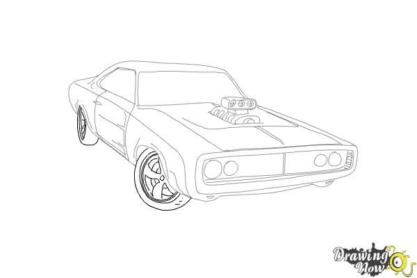 600x400 How To Draw A 1970 Dodge Charger From The Fast And The Furious - Dodge Sketch