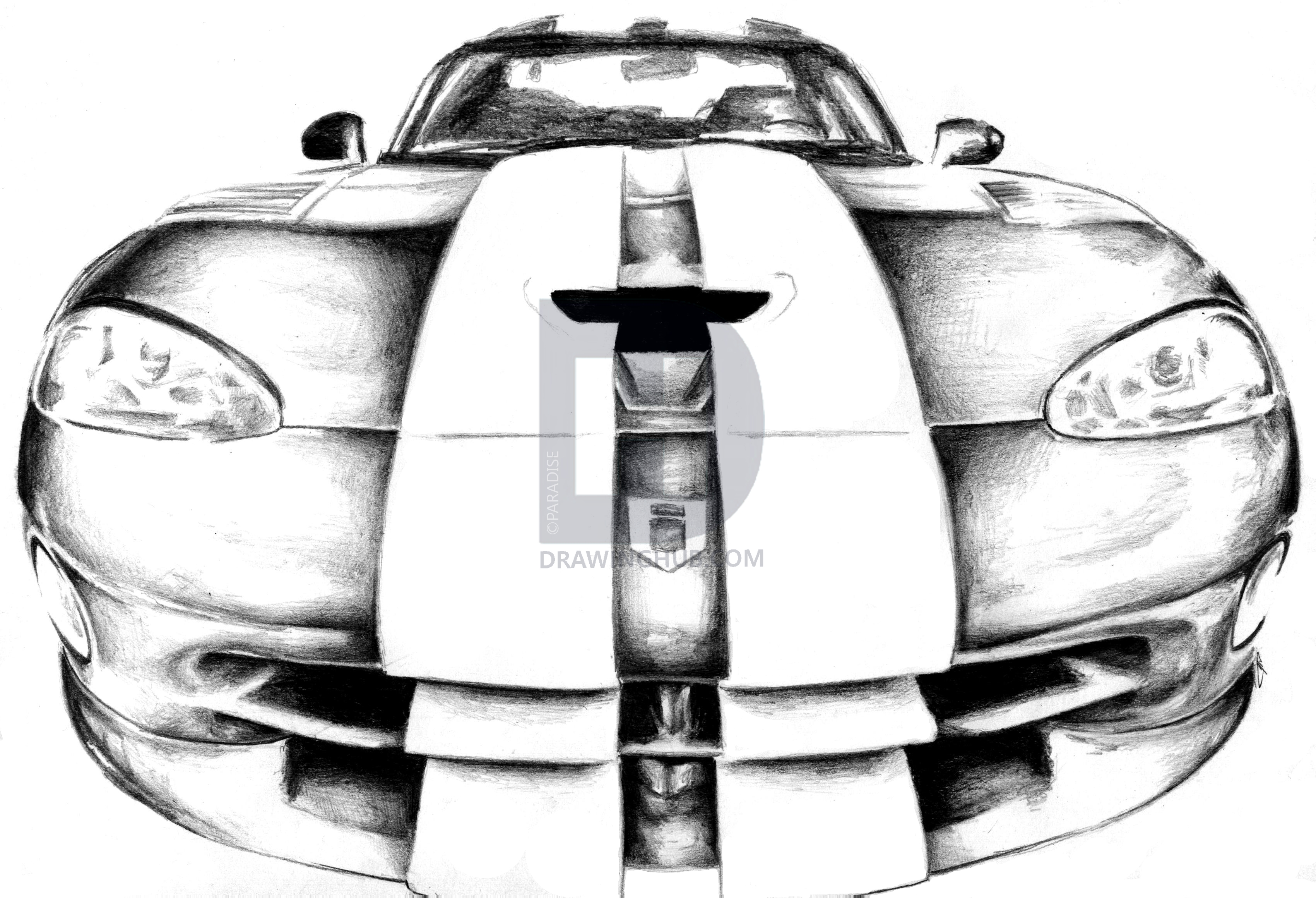 3401x2319 Dodge Viper Drawing By Paradise Drawinghub - Dodge Viper Sketch
