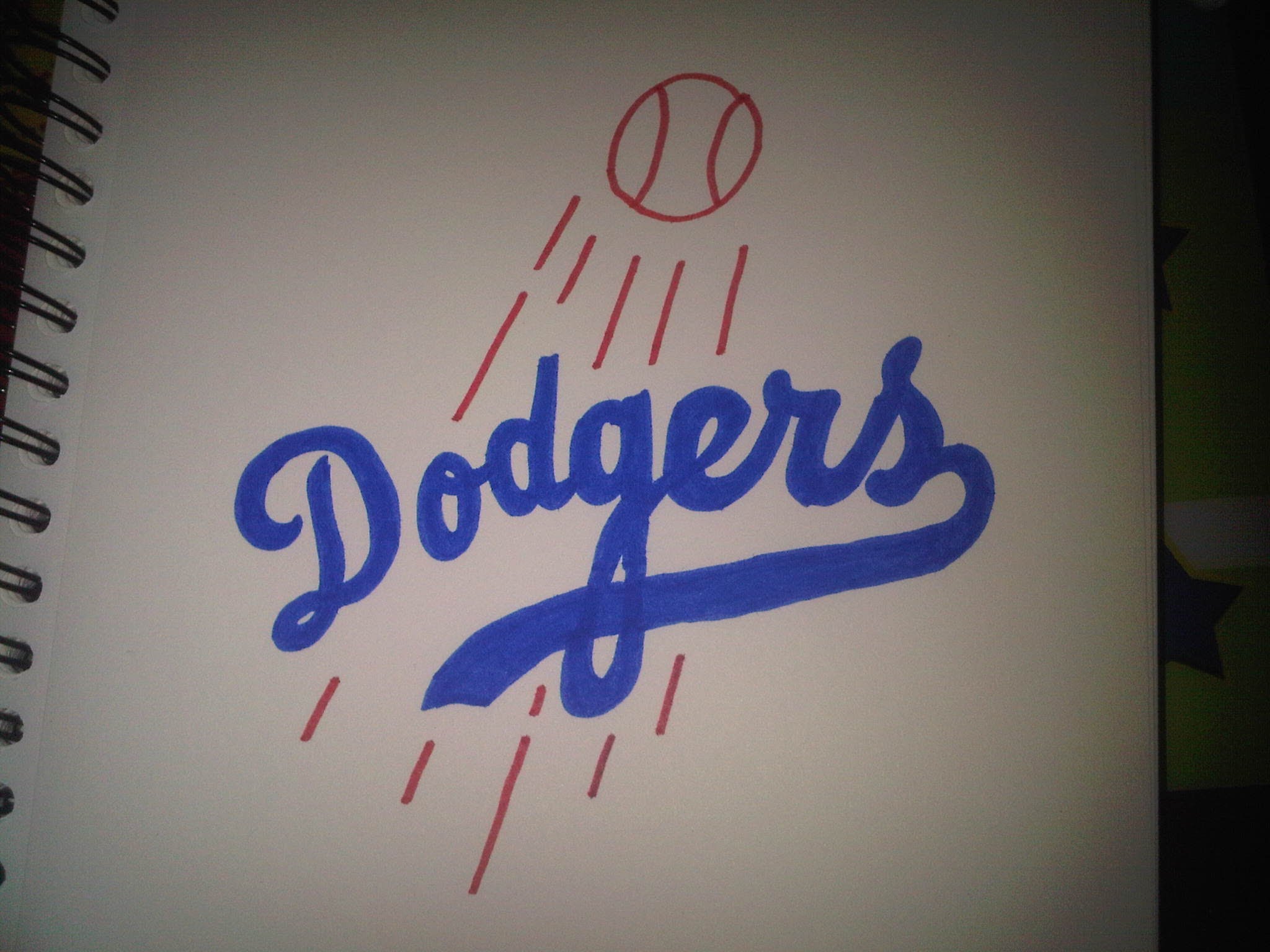 2048x1536 How To Draw The Los Angeles Dodgers Logos - Dodgers Sketch