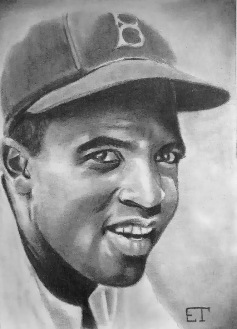 759x1053 Jackie Robinson Dodgers Sketch Card By Avintagedreamer - Dodgers Sketch