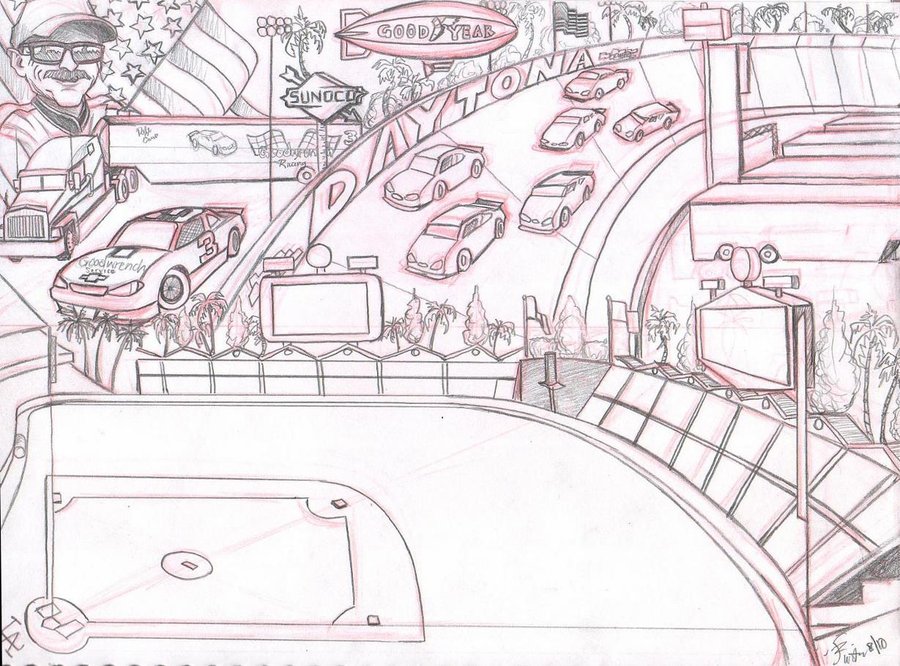 900x666 Nascar Dodgers Sketch By Infiltr8arts - Dodgers Sketch