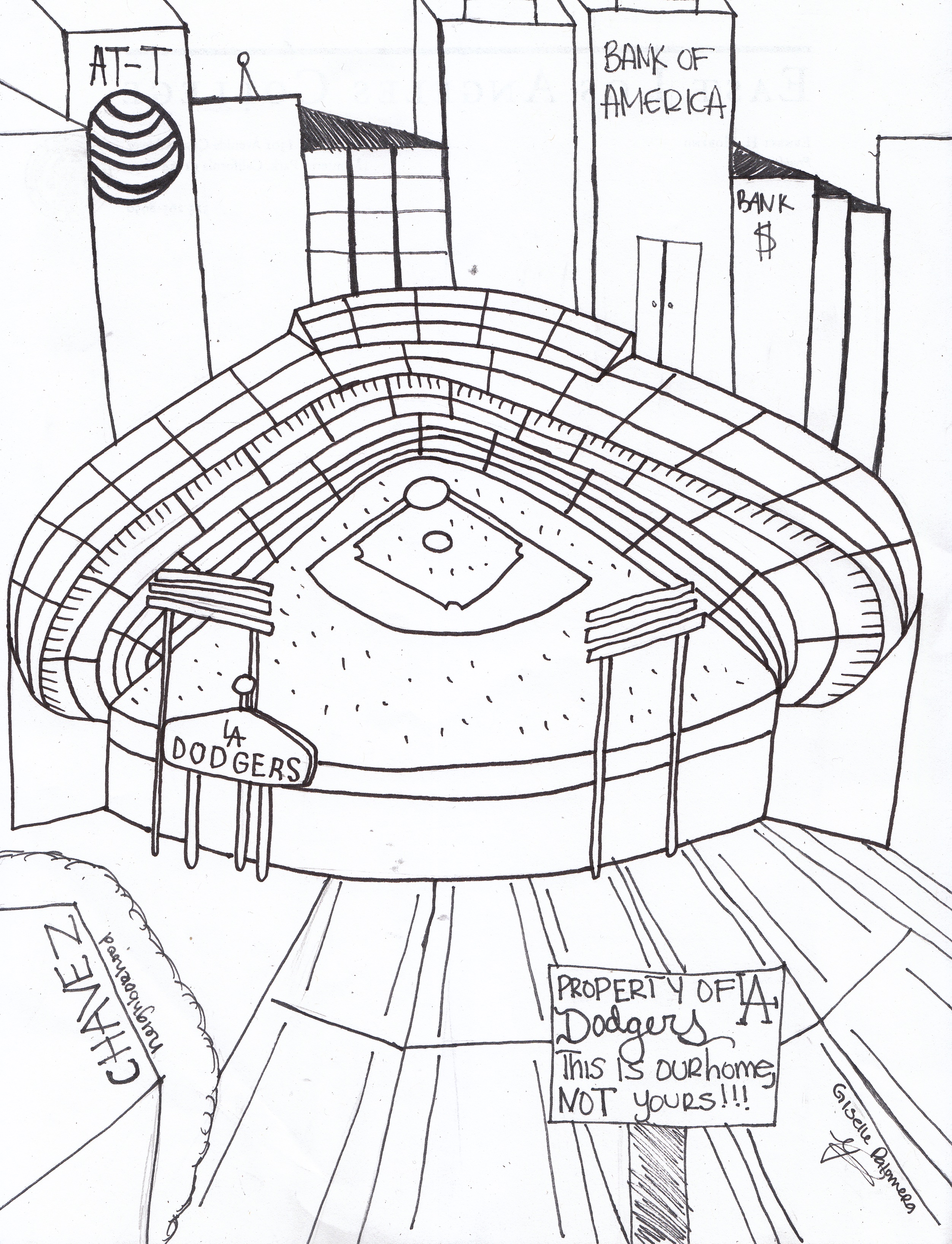 2504x3272 Chavez Ravine History Still Painful To Displaced Hispanic - Dodgers Sketch