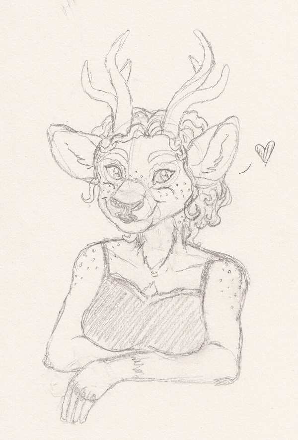 600x884 Gift] Fea Doe Sketch By Shadraavro - Doe Sketch