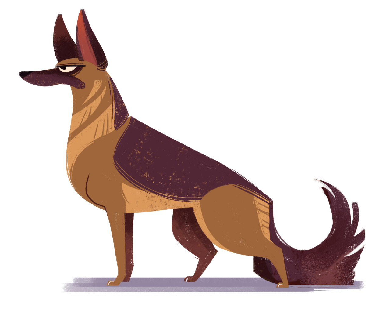 1280x1022 Daily Cat Drawings 234 German Shepherd (Dog Week, Day 1) Its Dog - Dog And Cat Sketch