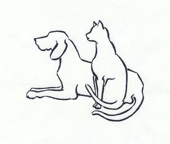 565x480 Dog And Cat Logos - Dog And Cat Sketch