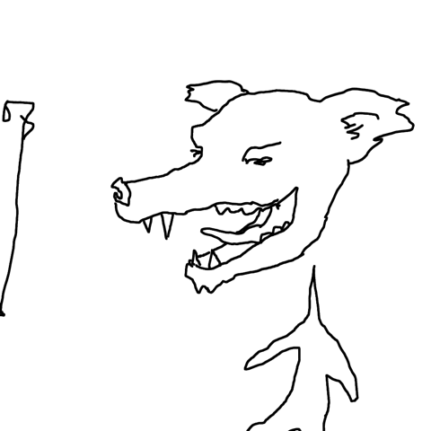 480x480 Art Cat Dog Gif On Gifer - Dog And Cat Sketch