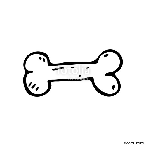 500x500 Hand Drawn Dog Bone Doodle. Sketch Pets Icon. Decoration Element - Dog Bone Sketch