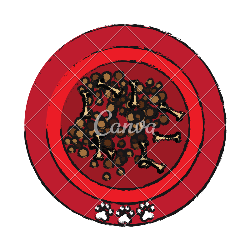 800x800 Dog Food Bowl Sketch - Dog Bowl Sketch