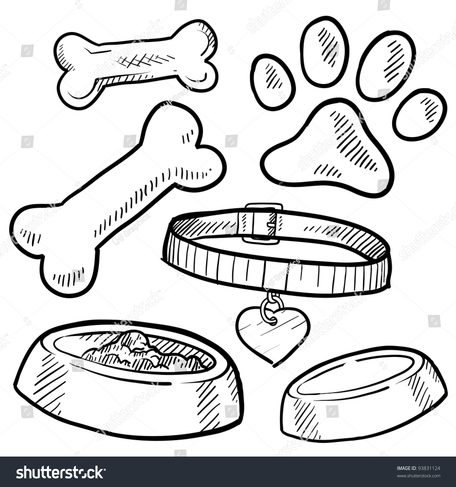 1500x1600 Dog Clipart Icon Waterbowl Collection - Dog Bowl Sketch