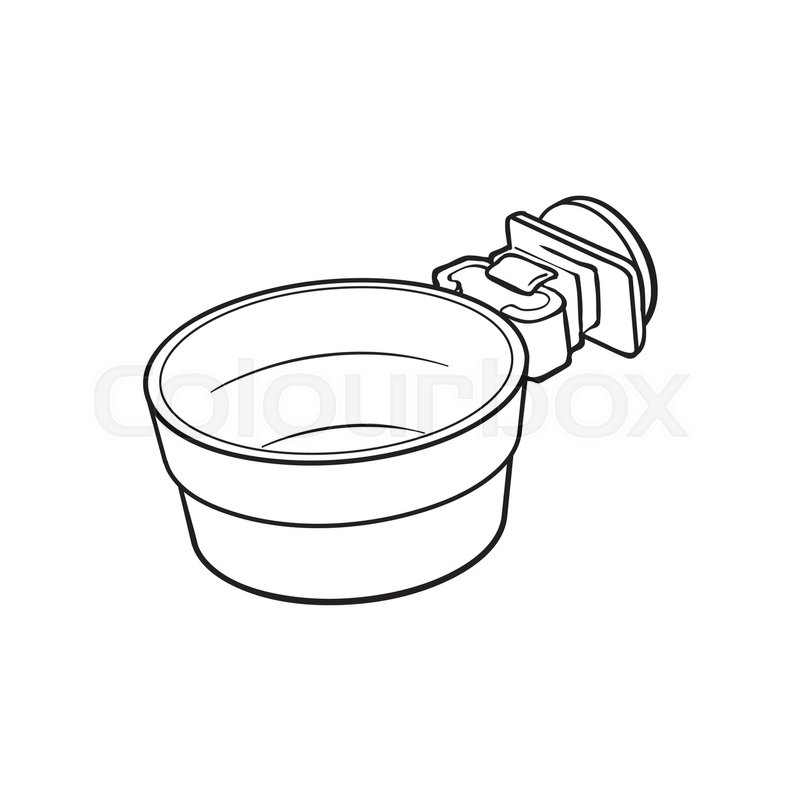 800x800 Attachable Plastic Pet, Cat, Dog Bowl For Kennels And Crates - Dog Bowl Sketch