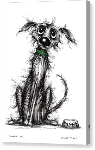 395x622 Dog Bowl Canvas Prints - Dog Bowl Sketch