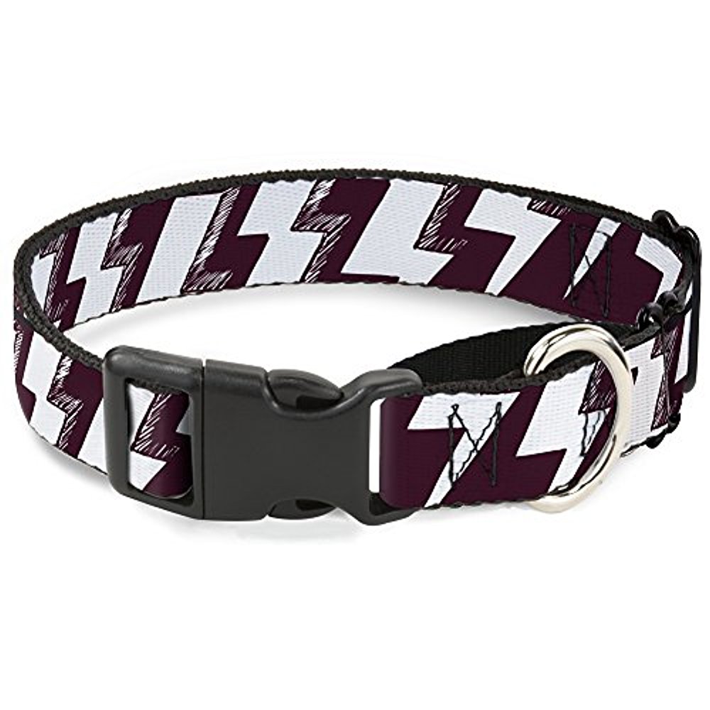 1000x1000 Buckle Down Mgc W31276 L Lightning Bolts Sketch Plum White - Dog Collar Sketch