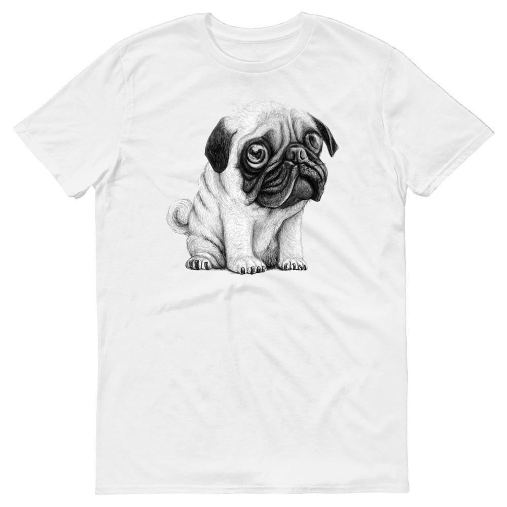 1000x1000 Pug Puppy Eyes Sketch Cute Kawaii Dog Cool Art Mens T Shirt - Dog Eyes Sketch
