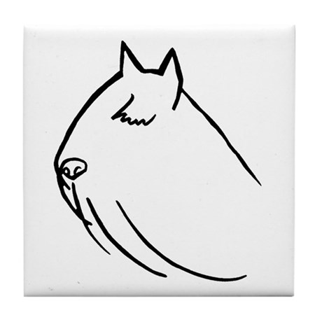 460x460 Bouvier Dog Head Sketch Tile Coaster By Woofdogdesign - Dog Head Sketch