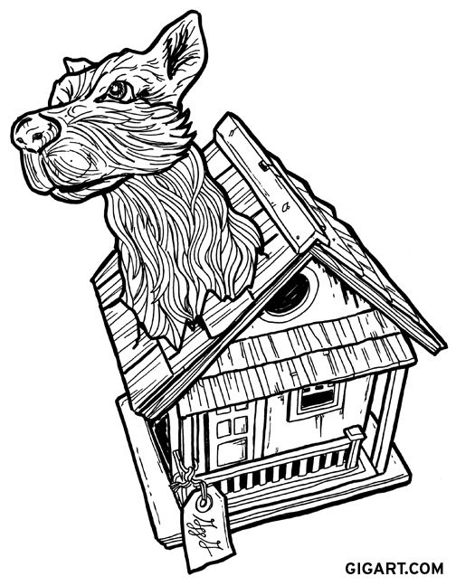 504x648 Dog House. Daily Sketch Created By Gregg Gordon Of Gigart. See - Dog House Sketch