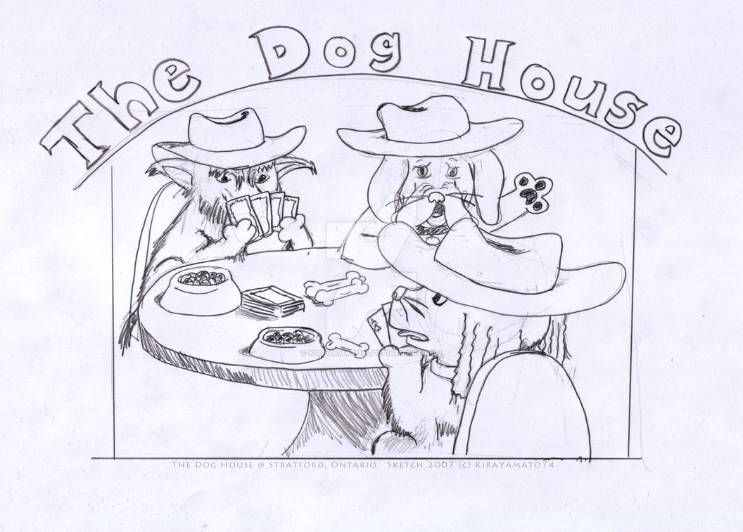1056x757 Old Sketch The Dog House Playing Cards By Kirayamato74 - Dog House Sketch