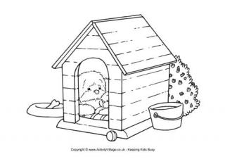 320x226 Dog Kennel Colouring Page - Dog Kennel Sketch