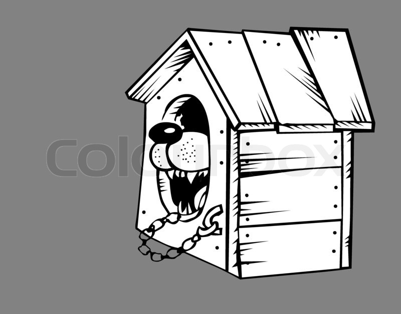 800x628 Dog In Kennel On Gray Background Stock Photo Colourbox - Dog Kennel Sketch
