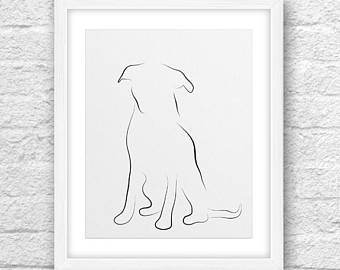 340x270 Dog Line Drawing Etsy - Dog Line Sketch