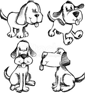 273x299 Sketch Doodle Dog Set Stock Vectors - Dog Line Sketch