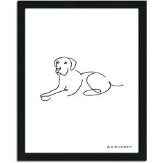 236x236 Bed Bath Amp Beyond Spaniel Framed Line Drawing On - Dog Line Sketch