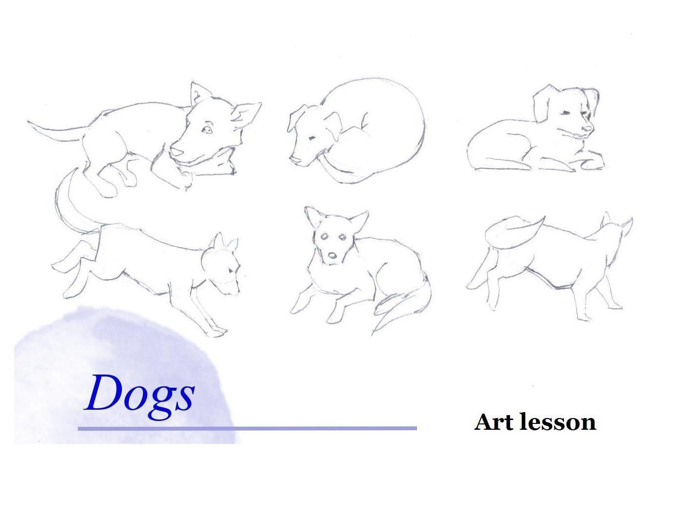 1381x1041 Dog Figure Drawing (6 Poses) - Dog Line Sketch