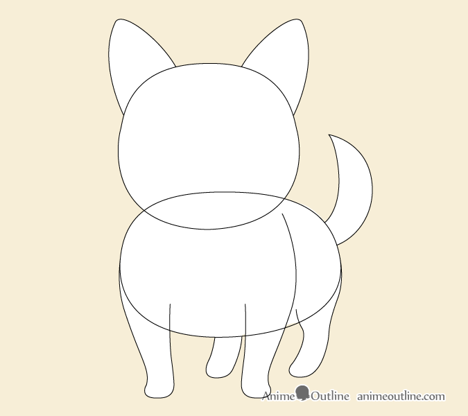 675x600 How To Draw A Cute Anime Dog In 7 Steps - Dog Outline Sketch