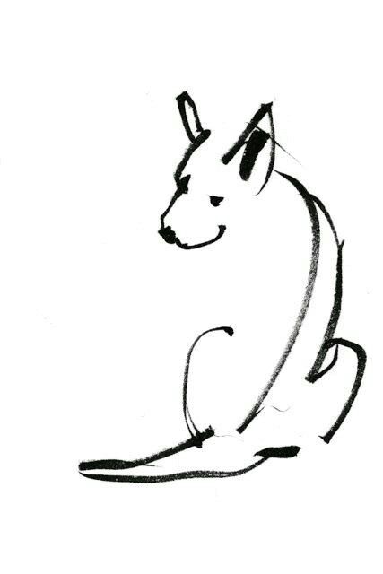 427x640 Pin By Camila On {Nengajou} Animal Drawings - Dog Outline Sketch