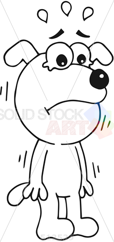 236x500 Stock Illustration Of Outline Sketch Of Crying Sad Dog - Dog Outline Sketch