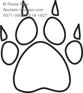 268x300 Drawn Puppy Paw Print - Dog Paw Print Sketch