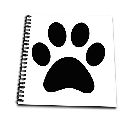 450x409 3drose Db 161514 1 Black Paw Print On White Animal Cute Cartoon - Dog Paw Print Sketch