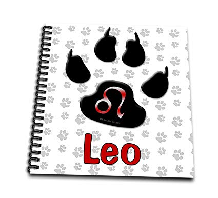 425x386 3drose Db 40721 1 Leo Paw Print Zodiac Dogs Drawing Book, 8 By 8 - Dog Paw Print Sketch