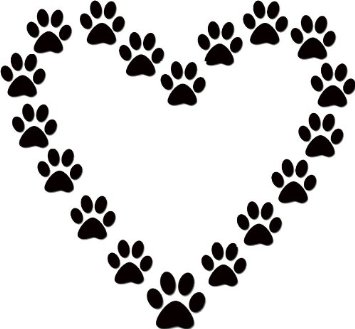 355x329 Drawn Puppy Paw Print - Dog Paw Sketch