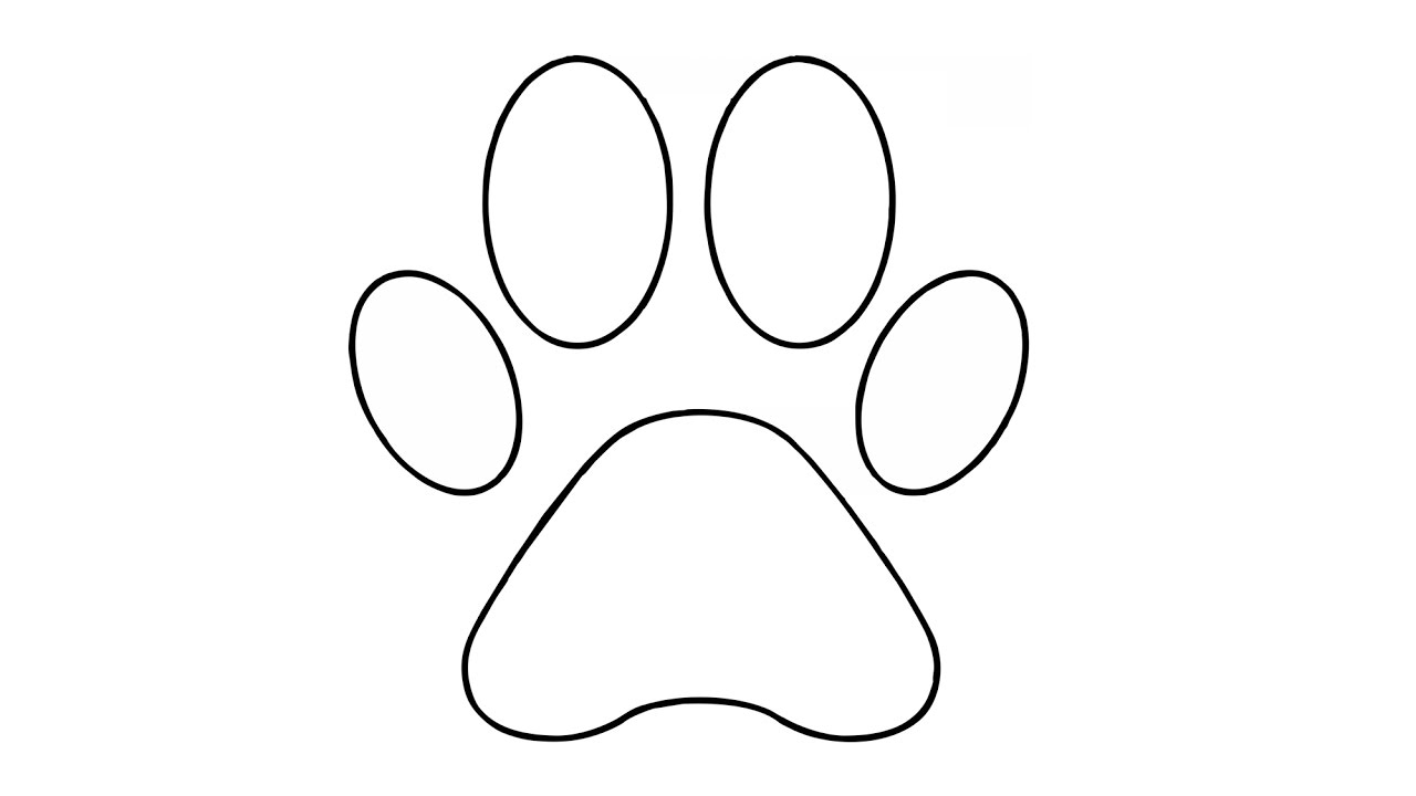 1280x720 How To Draw A Dog Paw (Easy) - Dog Paw Sketch
