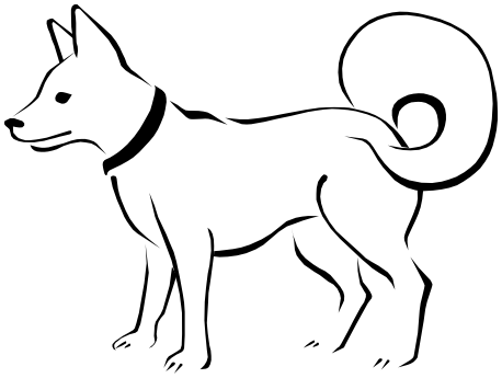 458x345 Eskimo Dog Sketch - Dog Picture Sketch