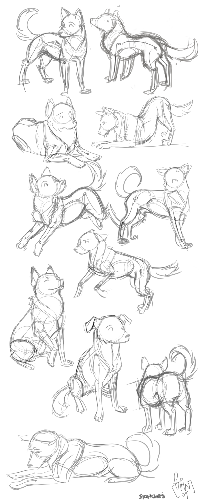 718x1740 Dog Sketch Dump By Pencil Cute - Dog Running Sketch