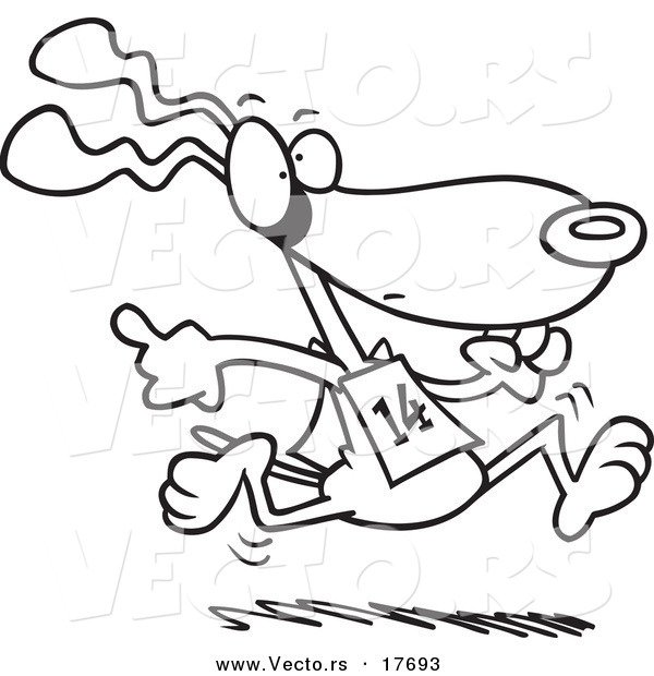 600x620 Dog Running Race Clipart - Dog Running Sketch