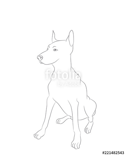 404x500 Dog Sitting, Lines, Vector Stock Image And Royalty Free Vector - Dog Sitting Sketch