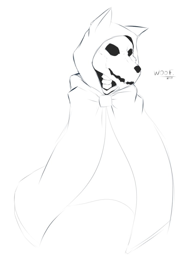 759x1052 Rt17 Sketch] Skeleton Dog Ghost Thing By Obediently Otsoko On - Dog Skeleton Sketch
